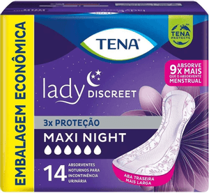 Produto Absorvente para incontinência lady discreet maxi night14 unidades tena foto 1