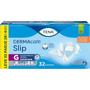 Produto Tena fralda slip dermacare g leve 32 pague 28 unidades foto 1