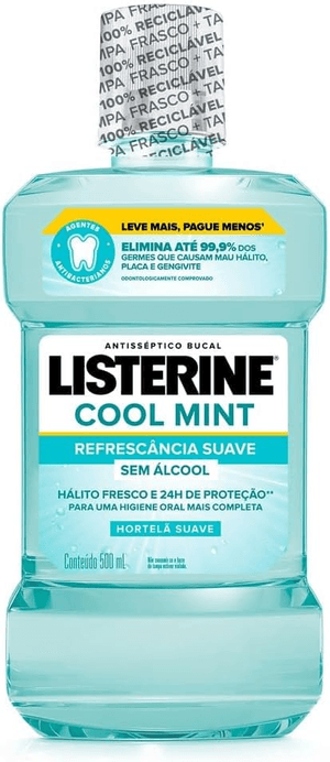 Produto Enxaguante bucal zero álcool hortelã 500ml listerine foto 1