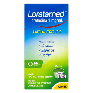 Produto Loratamed loratadina 1mg/ml xarope sabor uva 100ml cimed foto 1