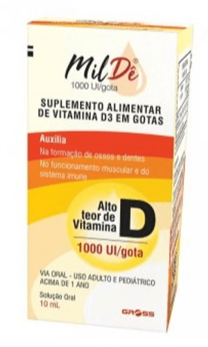 Produto Mildê 1.000ui vitamina d3 com 10ml gotas 
 foto 1