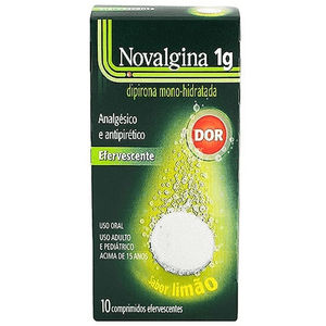 Produto Novalgina 1g com 10 comprimidos efervecentes sabor limao
 foto 1